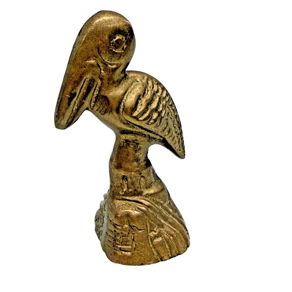 Vintage Brass Toucan Figurine 2.5” Made India Bird Paperweight EUC